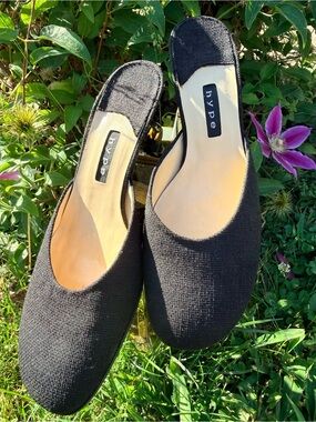 hype Black Creplin Kitten Mules Y2K Women's Made in Spain Sz. 7 NWOT
